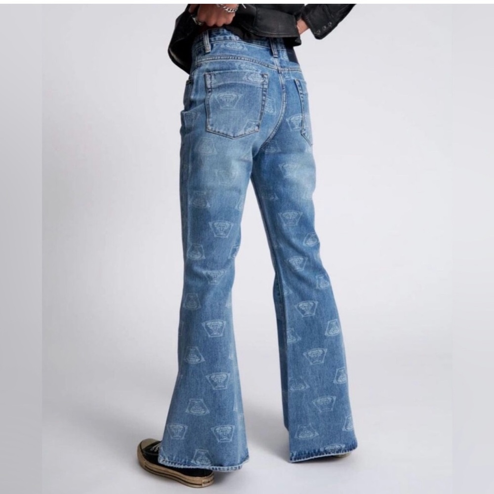 ONE TEASPOON - Marines Mid Waist Flared Denim Jeans - NEW - Picture 3 of 9